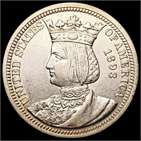 1893 Isabella Silver Quarter CLOSELY UNCIRCULATED