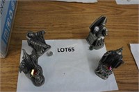 4-pewter Wizard figures-2 crystal balls loose,