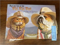 Dogs and cats wild west greeting cards newspaper