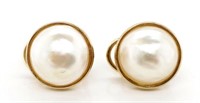 Mabe pearl and 9ct yellow gold stud earrings