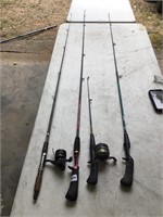 2 rod and reels and 2 rods.  All 4