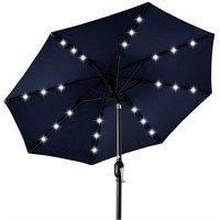 TN6542   Solar LED Patio Umbrella, 10ft, Navy Blue