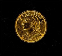 Coin 1927 Switzerland 20 Fr Gold Extra Fine*