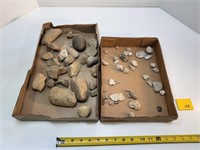 2 Flats of Artifacts & Fossils