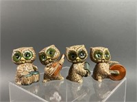 Vintage MCM Porcelain Owl Band