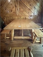 PINE DINING TABLE--60 INCH X 40 INCH X 28" TALL.