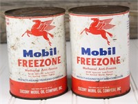 Pair of Mobil Freezone Quart Cans (Full)