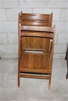 3 Wooden Folding Chairs