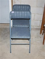 2 Blue Padded Folding Chairs