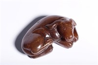 Chinese Jade Carved Buffalo w Russet