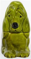 Doranne of California green hound cookie jar