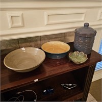 Signed Studion Art Pottery Bowls & Canister