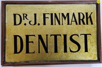 Antique Dr. J. Finmark Dentist Sign