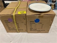 CASE OF BLUE RIMMED 10" SHOW PLATES & CASE OF