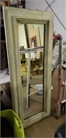 Standing Mirror with Rustic Wooden Frame