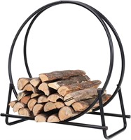 PHI VILLA 30 Log Hoop Firewood Rack  Black