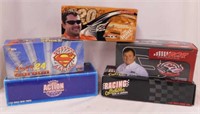 5 Nascar diecast racing cars in boxes: Signed Ron