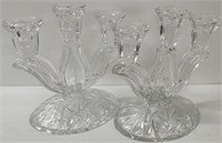2 Heavy Crystal Candle Holders