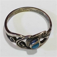 Sterling Silver Turquoise Ring (Vintage) (Size 8)