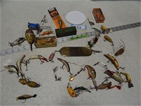 Selection of lures; some may be antique