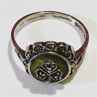 Sterling Silver Clover Ring (Antique) (Size 7)