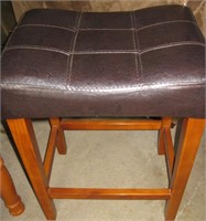 Counter Height Brown Faux Leather Seat  Stool