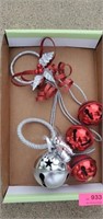 Red & Silver Bell Door Knob Decor