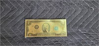 Gold Leaf Collectable $2 Bill