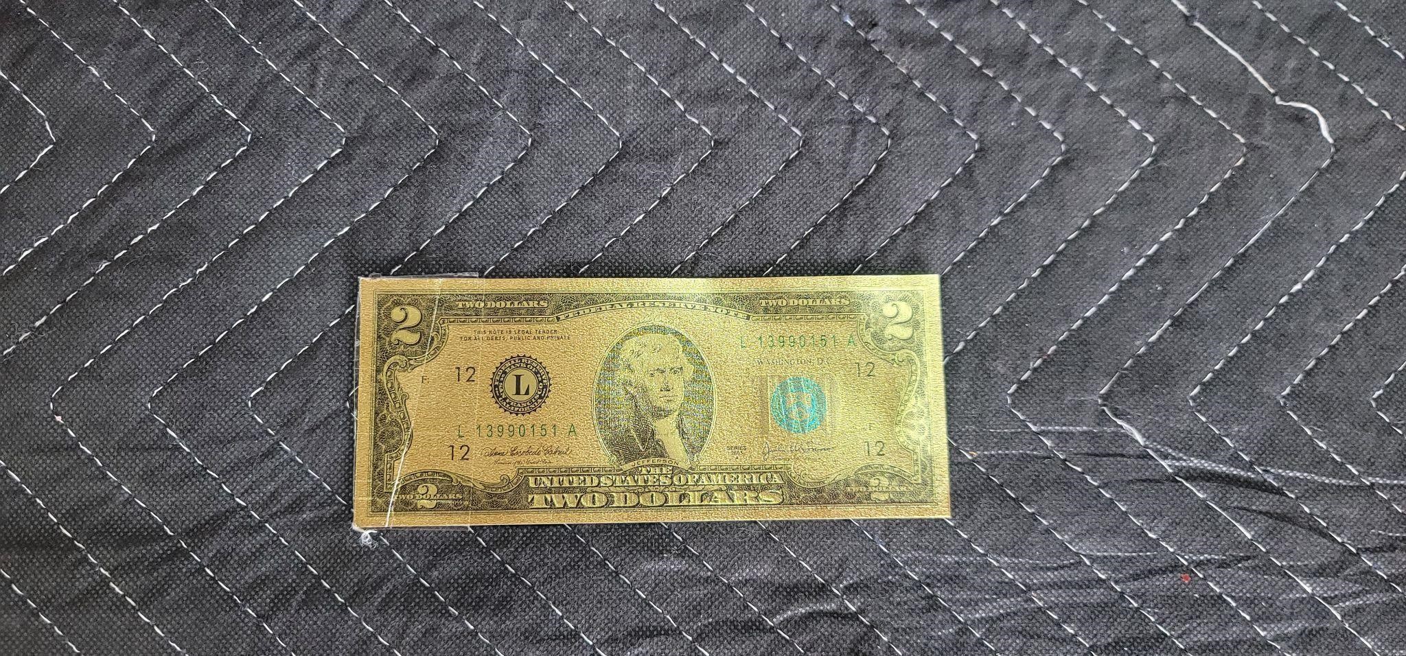 Gold Leaf Collectable $2 Bill