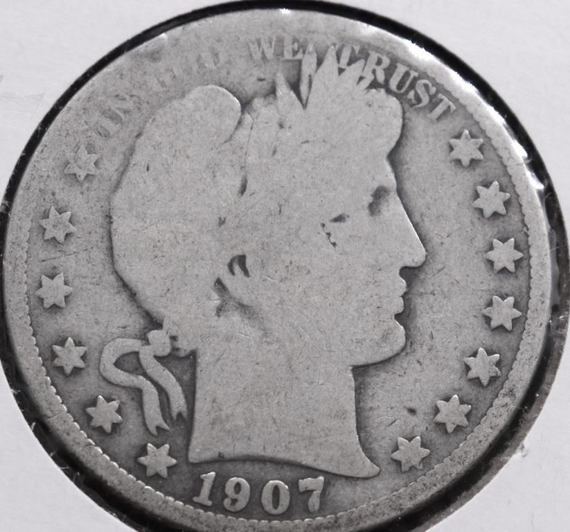 1907 BARBER HALF DOLLAR AG