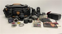 Solidex camera bag with (6) Lens attachments, (2)