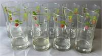 9 Glass Strawberry Drinking Glasses