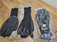 NEW 2 PR Rubber Palm WORK Gloves Mens Sz L