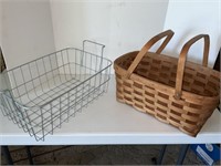 Wire freezer basket and wicker basket