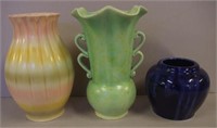 Three assorted pottery vases
