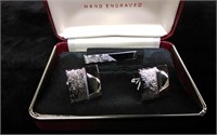 Lord Crosby Sterling Silver Hand Engraved Cufflink