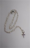 Sterling silver chain with cross