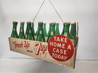 Early 7-Up Case Hanging Cardstock Store Display
