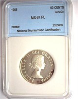 1955 50 Cents NNC MS67 PL Canada