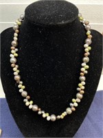 Beaded necklace with sterling silver clasp