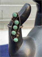 Size 7 sterling silver ring turquoise center