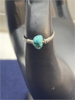 Size 6 sterling silver ring turquoise center