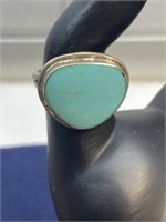 Size 9 sterling silver ring turquoise center