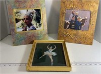 Lot of 2 frames and ballerina needlepoint