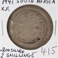 1941 South Africa 2 Schillings XF 0.800 Silver