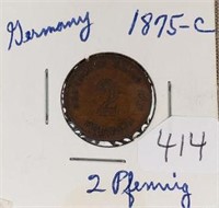 1875C Germany Two Pfennig Fine