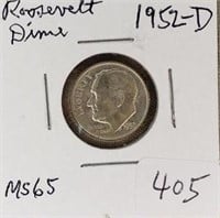 1952D  Roosevelt Dime MS65