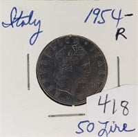 1954R Italy 50 Lire VF