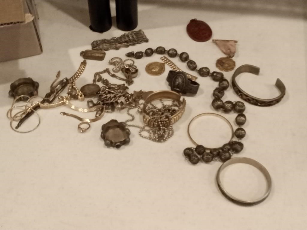 group of vtg & modern costume jewelry