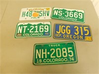 5 Collectable American licence plates